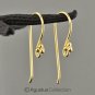 24K Gold Vermeil 925 SILVER Hang-in Hook Earring Pair 3-Micron Gold-Plated 0.8 g