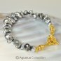 BRACELET TAHITIAN South Sea KESHI PEARLS & Gold Vermeil 925 SILVER 6 ¾ inch