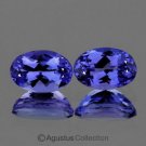 0.35cts Pair TANZANITE Violet Blue Oval Faceted Clean Natural Gemstones Tanzania