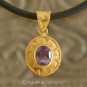 Pendant 24K Gold Vermeil over Sterling SILVER Genuine Amethyst 5.25 g ~ Handmade