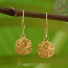 Hook EARRINGS Genuine 24K Gold Vermeil over Sterling SILVER 4.22 g ~ Handmade