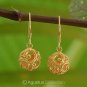 Hook EARRINGS Genuine 24K Gold Vermeil over Sterling SILVER 4.22 g ~ Handmade