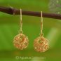 Hook EARRINGS Genuine 24K Gold Vermeil over Sterling SILVER 4.22 g ~ Handmade
