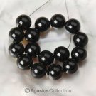 8 mm Black ONYX Beads 5 inch Strand 55 ct Smooth Round Gemstone Brazil