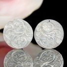 Lustrous Mother-of-Pearl SHELL CARVINGS Floral Design EARRING Pair 6.44 g