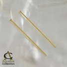 24K Gold Vermeil on 925 SILVER HEAD-PIN Findings Pair 3-Micron Gold-Plated 1.18"