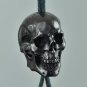 HUMAN SKULL BEAD Fine Black Bovine HORN Carving 33 mm with 4 mm drill hole