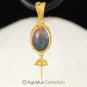 Solid 22K GOLD & Welo Black Opal Bali Granulation PENDANT BAIL & Pearl Cup 3.23g