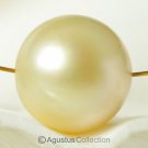 SOUTH SEA PEARL 11.6mm Round Golden Maluku Islands Indonesia 2.16g fully drilled