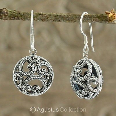 Hook EARRINGS Genuine 925 Sterling Silver 5.99 g ~ Handmade in Bali