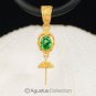Solid 22K GOLD & Tsavorite Bali Granulation PENDANT BAIL & Pearl Cup 2.22 g