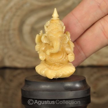 Hindu God GANESHA Carving TAGUA NUT Marvelous Carved Art Sculpture ...