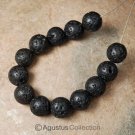 Round LAVA STONE 5 inch Strand 10mm BEADS ~ from Bali’s Sacred Volcano Mt. Agung