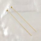 24K Gold Vermeil on 925 SILVER HEAD-PIN Findings Pair 3-Micron Gold-Plated 1.5"