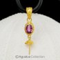 Solid 22K GOLD & PINK SPINEL Bali Granulation PENDANT BAIL & Pearl Cup 2.12 g
