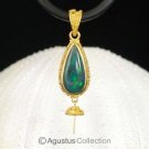 Solid 22K GOLD & Welo Opal Bali Granulation PENDANT BAIL & Pearl Cup 3.93 g