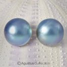 Pair MABE PEARLS 15 mm Lustrous BLUE Cultured Sumbawa Indonesia 3.04 g
