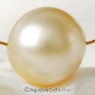 SOUTH SEA PEARL 10.9 mm Round Champagne Maluku Indonesia 1.86 g fully drilled
