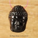 Head of the BUDDHA Focal Bead Pendant Black Natural Bovine HORN Art-Carving