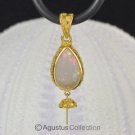 Solid 22K GOLD & Welo Opal Bali Granulation PENDANT BAIL & Pearl Cup 3.98 g