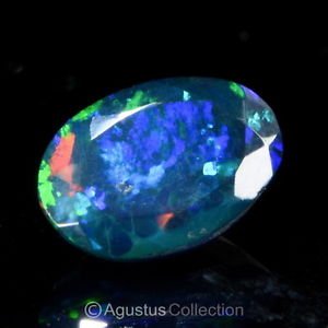 1.60 cts Natural Multicolor Black WELO OPAL Ethiopia Oval Faceted Clean Gemstone