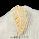 Apricot CONCH SHELL Carving Tree Fern Leaf PENDANT 3.11g Hand-carved