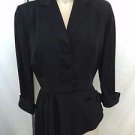 BULLOCKS WILSHIRE VINTAGE 40S ERA BLACK PEPLUM JACKET SIZE M