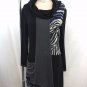 JOSEPH RIBKOFF BLACK MULTI PRINT COWL NECK SWEATER DRESS SIZE 8