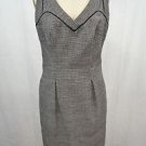 DIANE VONFURSTENBERG BLACK & WHITE WOOL PLAID FITTED SLEEVELESS DRESS SIZE 6
