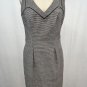 DIANE VONFURSTENBERG BLACK & WHITE WOOL PLAID FITTED SLEEVELESS DRESS SIZE 6
