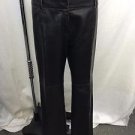 BLACK DISTRESSED LEATHER BACK LEG ZIP PANTS SIZE M