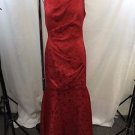 DAVID MEISTER SIGNATURE RED JACQUARD FULL LENGTH GOWN SIZE 4