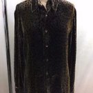 EQUIPMENT SHIRT LEOPARD PRINT VELVET BUTTON DOWN BLOUSE SIZE M