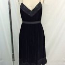 DEREK LAM BLACK VELVET BEADED TRIM DRESS W/ BELT SIZE 6