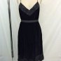 DEREK LAM BLACK VELVET BEADED TRIM DRESS W/ BELT SIZE 6