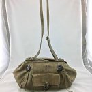 LUCKY PENNY NO. 66 ARMY GREEN LEATHER SATCHEL W/ SHOULDER STRAP