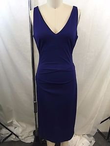 NICOLE MILLER COLLECTION NAVY RUCHED TANK DRESS SIZE 4