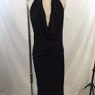 RICK OWENS CREATCH S/S 2008 BLACK SHEER SILK HALTER DRESS SIZE 44