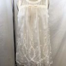 PAUL & JOE PARIS IVORY SILK EMBROIDERED OVERLAY BABY DOLL TOP SIZE 2