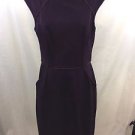 LAUREN RALPH LAUREN PURPLE BROWN LEATHER PIPING SLEEVELESS DRESS SIZE 10