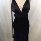 CATHERINE MALANDRINO BLACK SILK VELVET CHAIN STRAP COCKTAIL DRESS SIZE 4