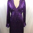 NANETTE LEPORE PURPLE SILK PAISLEY V-NECK DRESS SIZE 4
