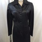 H.D. LEATHER AUSTRALIA BLACK BUTTON DOWN LEATHER COAT SIZE XS