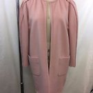 VALENTINO BOUTIQUE VINTAGE PINK WOOL PLEATED DETAIL OPEN COAT SIZE 4