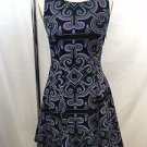 CHAN LUU NAVY PRINTED PINENEEDLE MIX SLEEVELESS DRESS SIZE S