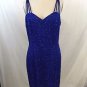 NITELINE BY DELLA ROUFOGALI PERIWINKLE SILK BEADED COCKTAIL DRESS SIZE 10