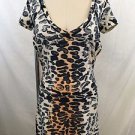 BLUE LIFE LEOPARD PRINT S/S OPEN BACK MINI DRESS SIZE XS