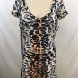 BLUE LIFE LEOPARD PRINT S/S OPEN BACK MINI DRESS SIZE XS