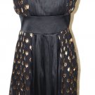 DVF DIANE VON FURSTENBERG BLACK W/GOLD STARS STRAPLESS DRESS SZ 10US/40EUC