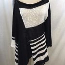 GEORGINA ESTEFANIA BLACK/ WHITE ASYMMETRICAL SWEATER SIZE L